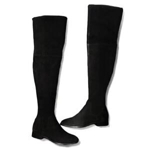 Donna Karan Lyra Black Over-The-Knee/Thigh High Boots Size 8 Goat Leather New